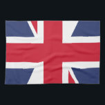 Flag of United Kingdom Tea Towel<br><div class="desc">The national flag of the United Kingdom is the Union Jack, also known as the Union Flag. The flag consists of the red cross of Saint George (patron saint of England), edged in white, superimposed on the Cross of St Patrick (patron saint of Ireland), which are superimposed on the Saltire...</div>