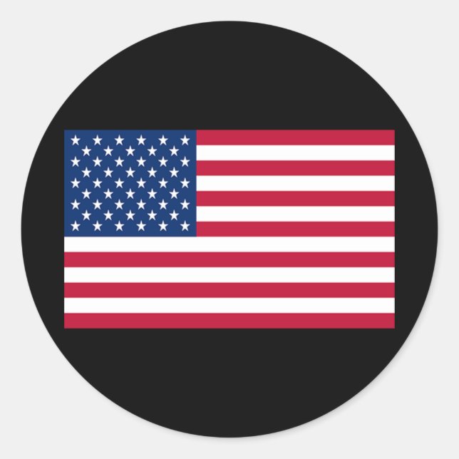 Flag of United States of America Classic Round Sticker (Front)