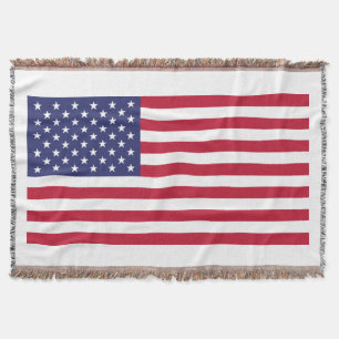 Flag of United States of America Throw Blanket