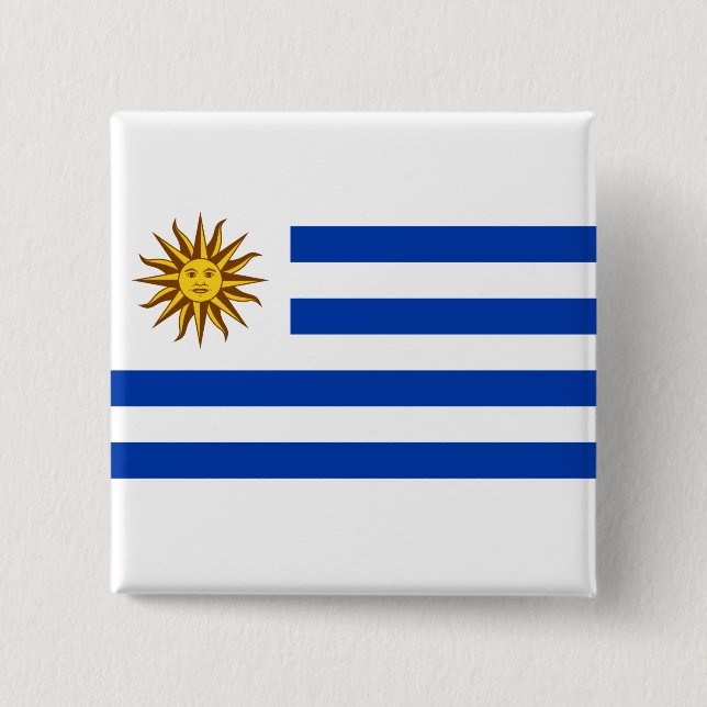 Flag of Uruguay 15 Cm Square Badge (Front)