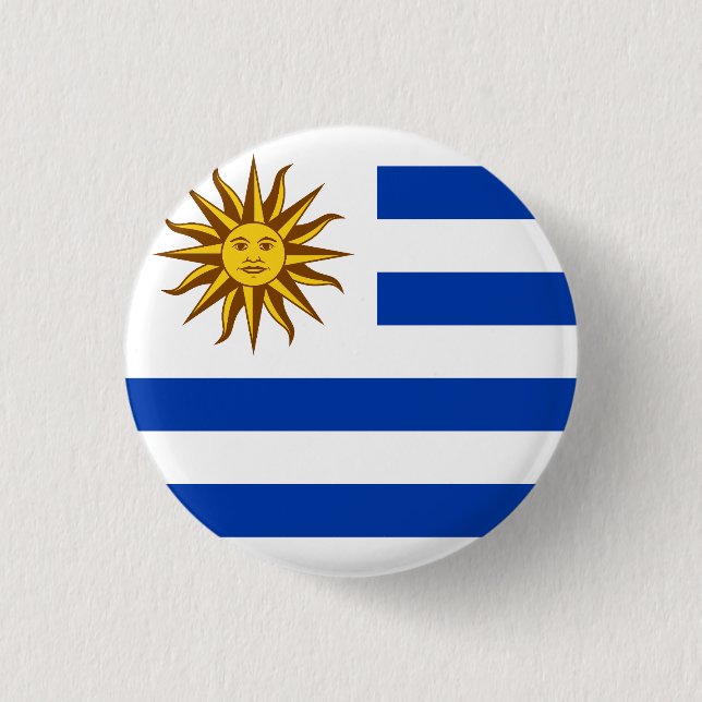 Flag of Uruguay 3 Cm Round Badge (Front)