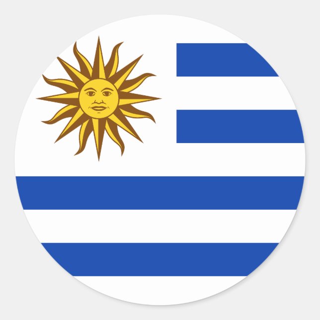 Flag of Uruguay Classic Round Sticker (Front)