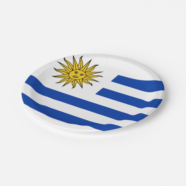 Flag of Uruguay Party Plate (Angled)