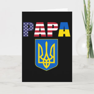 Flag Of Usa And Flag Of Ukraine Card