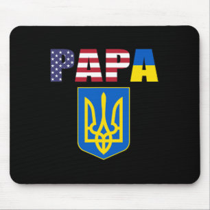 Flag Of Usa And Flag Of Ukraine Mouse Pad