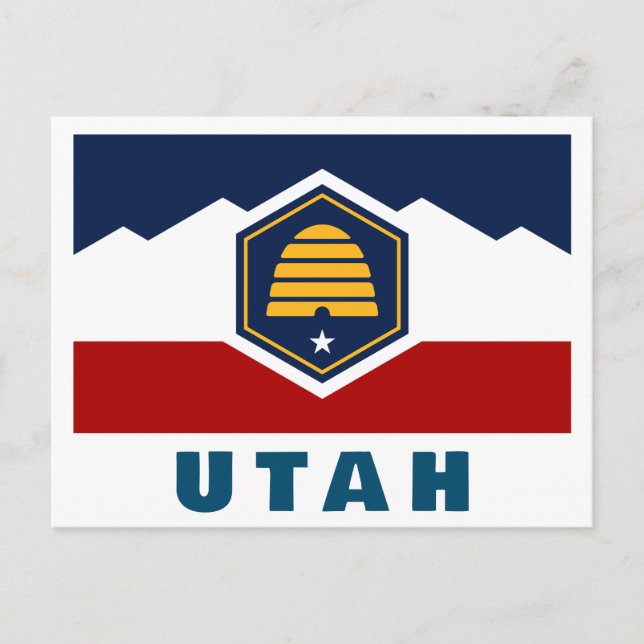 Flag of Utah (Beehive Flag) Postcard (Front)