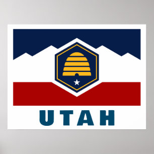 Flag of Utah (Beehive Flag) Poster