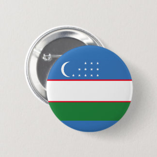 Flag of Uzbekistan 6 Cm Round Badge