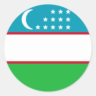Flag of Uzbekistan Classic Round Sticker