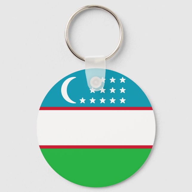 Flag of Uzbekistan Key Ring (Front)