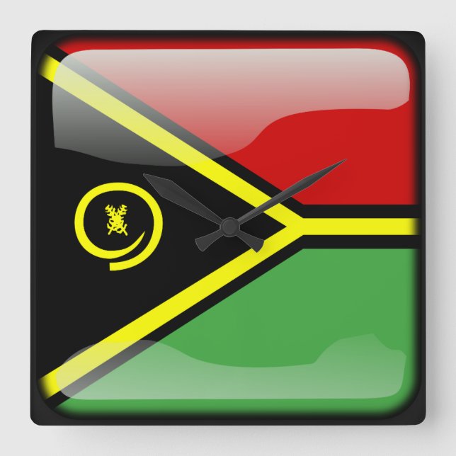 Flag of Vanuatu Square Wall Clock (Front)