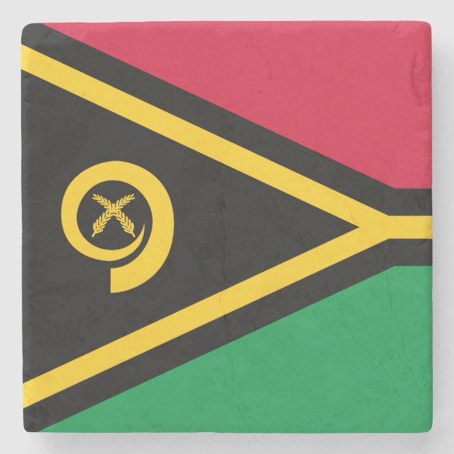 Flag of Vanuatu Stone Coaster (Front)
