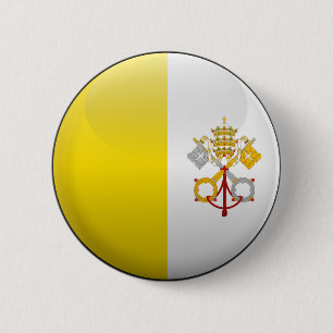 Flag of Vatican City 6 Cm Round Badge
