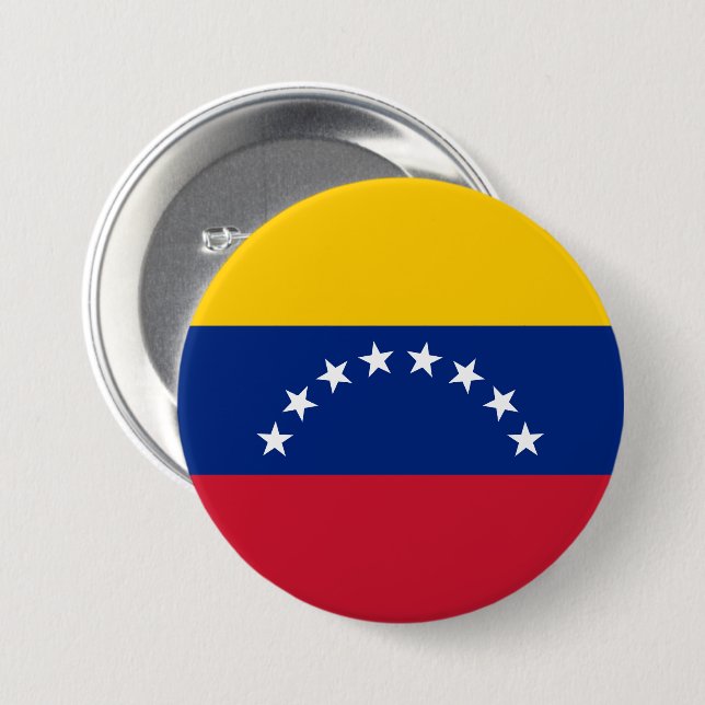 Flag of Venezuela custom 7.5 Cm Round Badge (Front & Back)