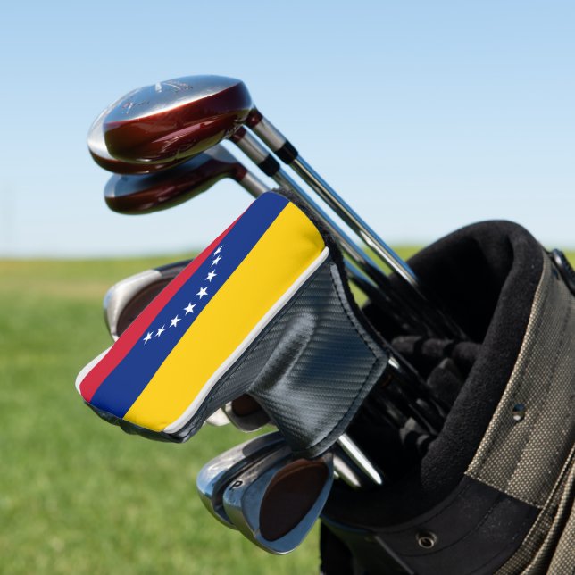 Flag of Venezuela custom golf putter head cover (In Situ)