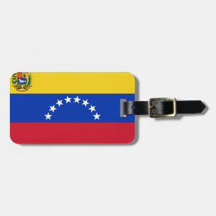 Flag of Venezuela Luggage Tag w/ leather strap
