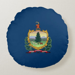 Flag of Vermont (US State) Round Cushion