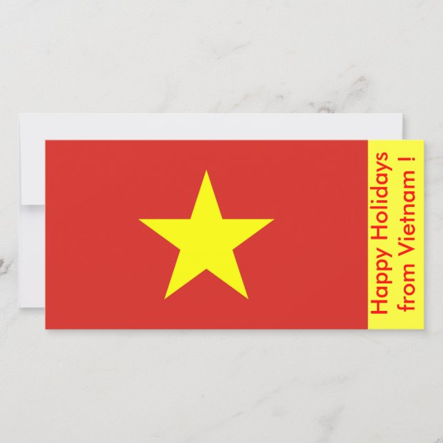 Flag of Vietnam, Happy Holidays from Vietnam Holiday Card (Front)