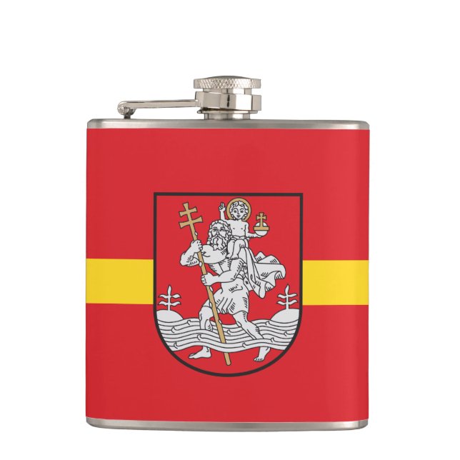 Flag of Vilnius, Lithuania Hip Flask (Front)