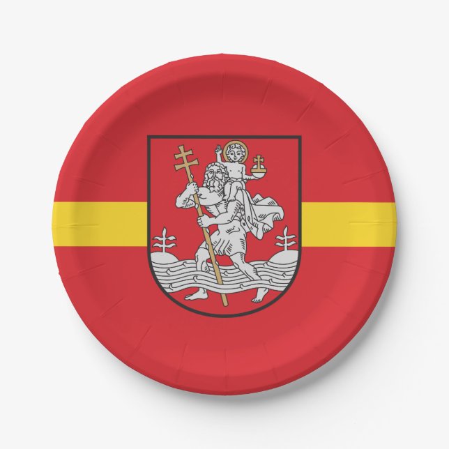 Flag of Vilnius, Lithuania Paper Plates (Front)