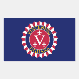 Flag of Vincennes, Indiana Rectangular Sticker