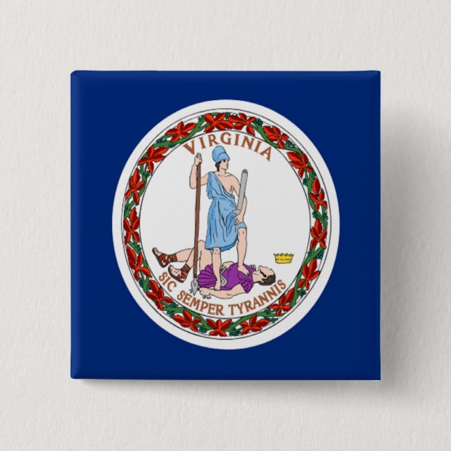 Flag of Virginia 15 Cm Square Badge (Front)