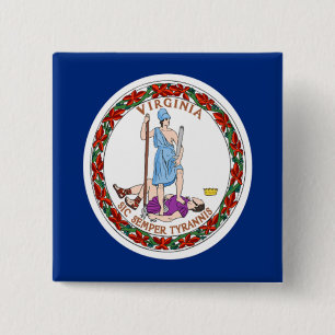 Flag of Virginia 15 Cm Square Badge