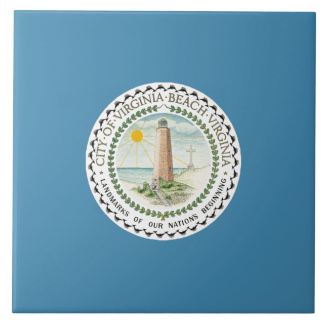 Flag of Virginia Beach (Virginia, USA) Ceramic Tile (Front)