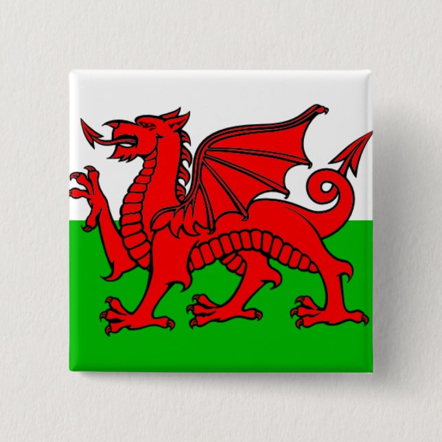 Flag of Wales 15 Cm Square Badge (Front)