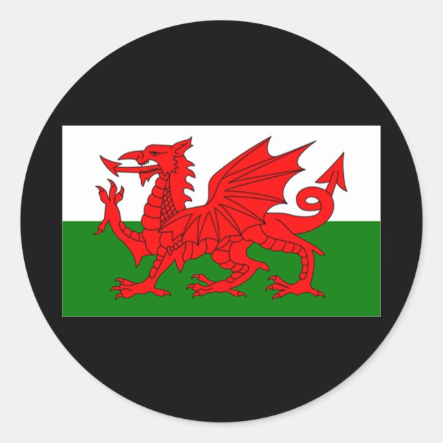Flag of Wales Classic Round Sticker (Front)