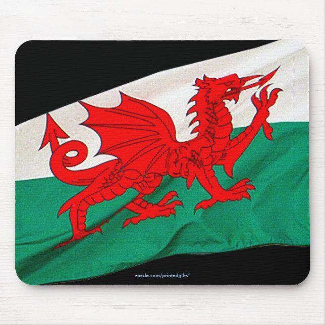 Flag of Wales Red Dragon Patriotic World Flag Mouse Pad (Front)
