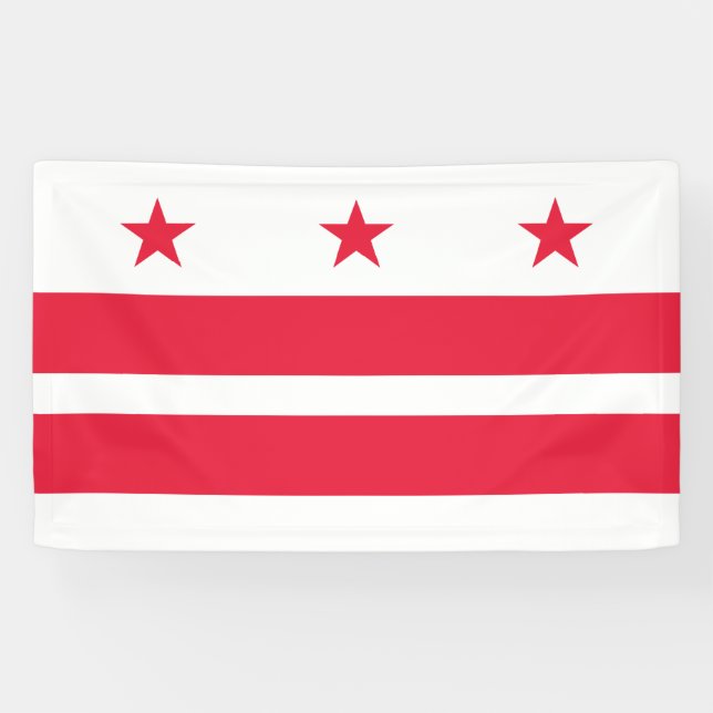 Flag of Washington D.C. (District of Columbia) Banner (Horizontal)
