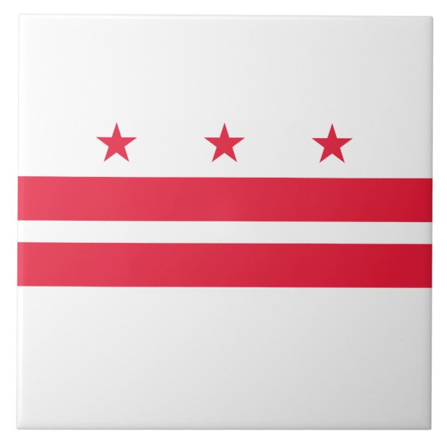 Flag of Washington D.C. (District of Columbia) Ceramic Tile (Front)