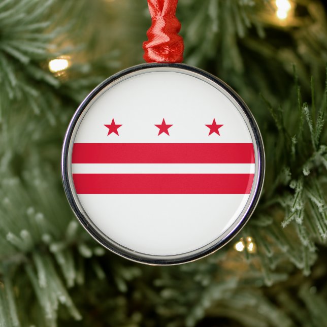 Flag of Washington D.C. (District of Columbia) Metal Ornament (Tree)