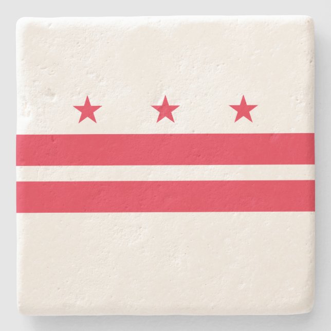 Flag of Washington D.C. (District of Columbia) Stone Coaster (Front)