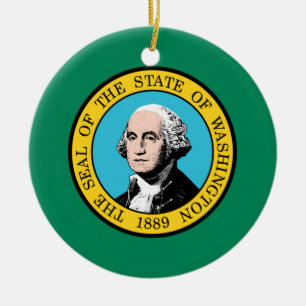 Flag of Washington (US State) Ceramic Ornament