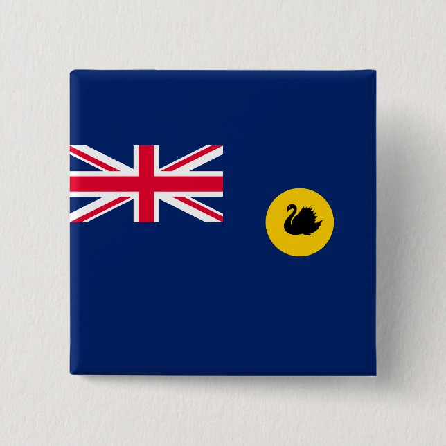 Flag of Western Australia State 15 Cm Square Badge (Front)
