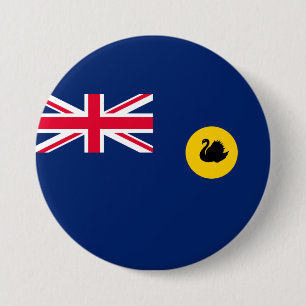 Flag of Western Australia State 7.5 Cm Round Badge