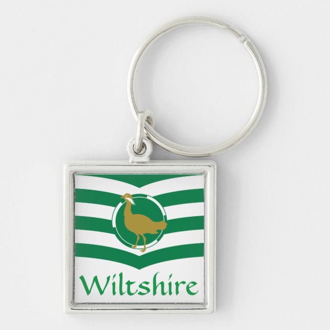 Flag of Wiltshire - ENGLAND Key Ring (Front)