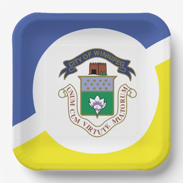 Flag of Winnipeg, Manitoba  Paper Plate (Front)