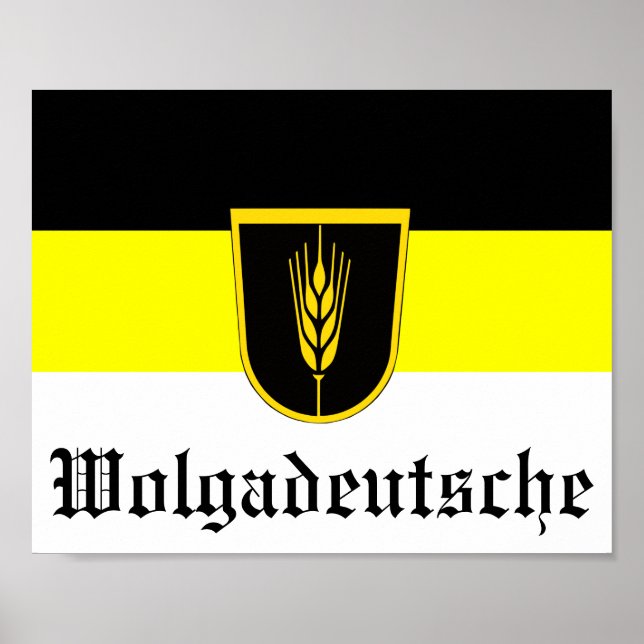 Flag of Wolgadeutsche (black/yellow/white version  Poster (Front)