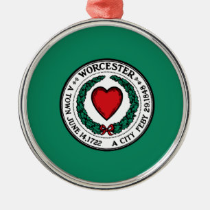 Flag of Worcester, Massachusetts  Metal Ornament