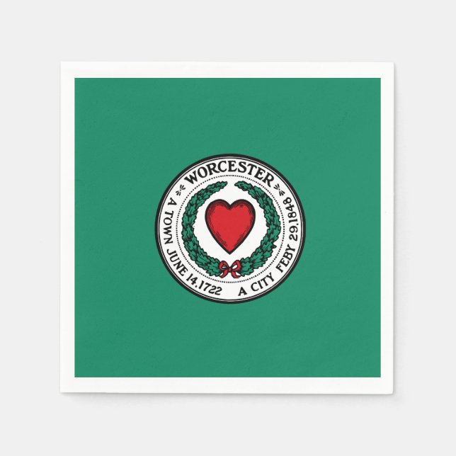 Flag of Worcester, Massachusetts Napkins (Front)