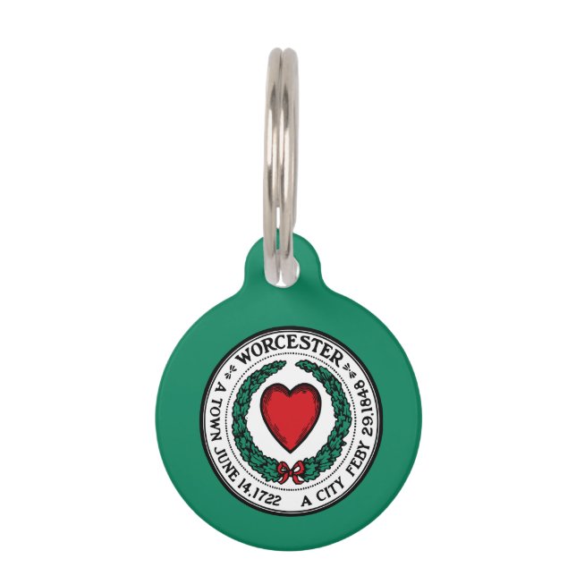Flag of Worcester, Massachusetts Pet ID Tag (Front)