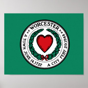 Flag of Worcester, Massachusetts Poster