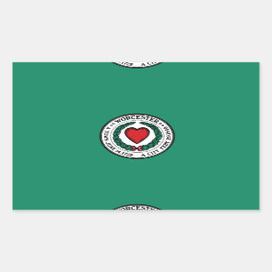 Flag of Worcester, Massachusetts Rectangular Sticker