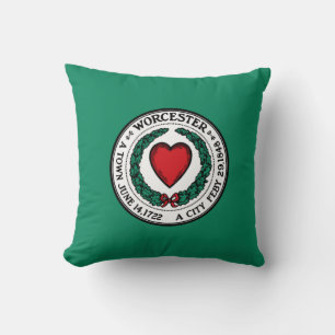 Flag of Worcester, Massachusetts Throw Pillow