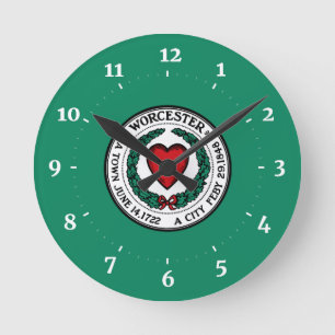 Flag of Worcester, Massachusetts Wall Clock