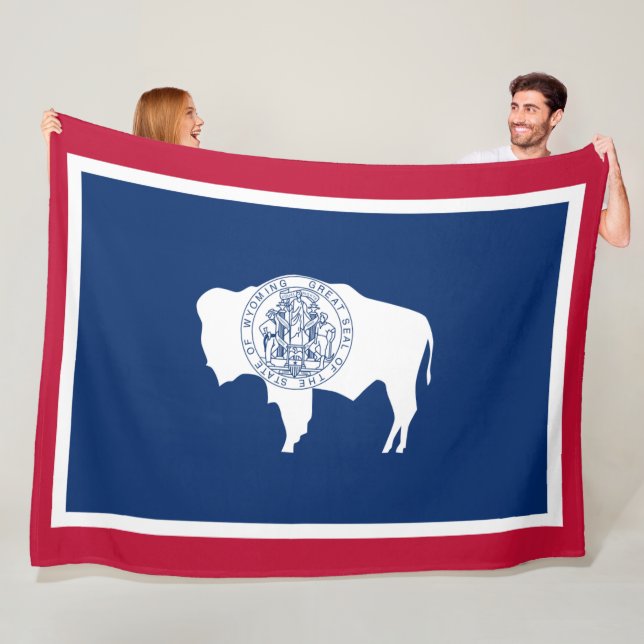 Flag of Wyoming Fleece Blanket (In Situ)