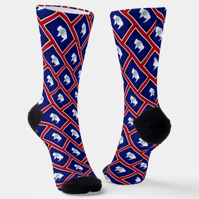 Flag of Wyoming Socks (Angled)
